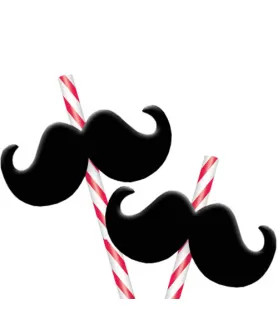 Fisher Price 1st Birthday Circus Plastic Mustache Straws / Favors (2ct)