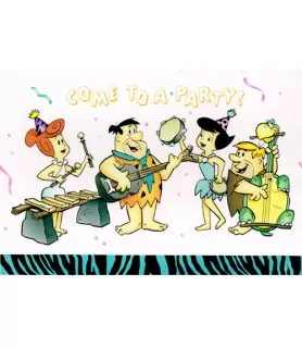 Flintstones Vintage 1990 Animal Print Invitations w/ Envelopes (8ct)