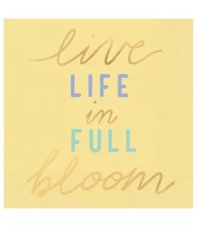 Summer Lemons 'Full Bloom' Foil Small Napkins 3 ply (16ct)