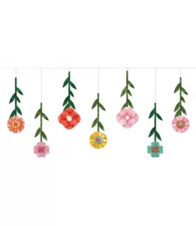 Summer 'Bright Florals' Paper Flower Hanging Decoration (1ct)
