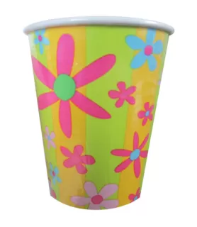 Floral 'Pink and Paisley' 9oz Paper Cups (8ct)