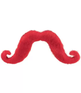 Red Fuzzy Adhesive Mustache / Favor (1ct)