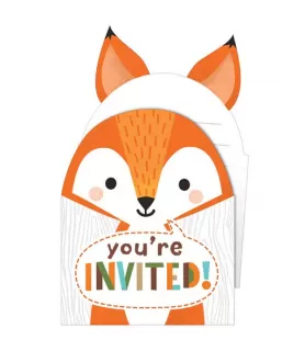 Forest Fox 'Wild One' Invitations w/ Envelopes (8ct)