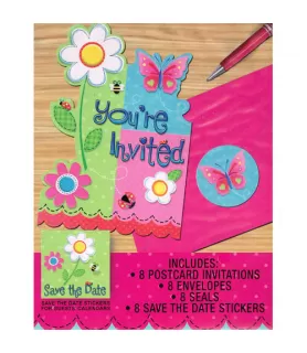 Garden Girl Invitation Set w/ Envelopes (8ct)