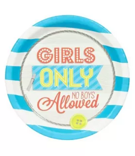 Girls Only Party Large Paper Plates (8ct)