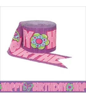 Glitzy Girl Crepe Paper Streamer (30ft)