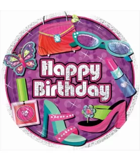 Glitzy Girl Small Paper Plates (8ct)