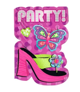 Glitzy Girl Invitations w/ Envelopes (8ct)