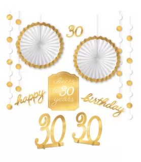 Birthday 'Golden Age' 30th Birthday Foil Room Decorating Kit (12pcs)