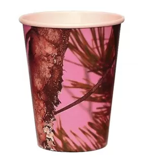 Hunting and Fishing 'Pink Camo' 12oz Paper Cups (8ct)