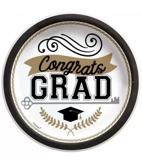 Graduation 'Achievement is Key' Large Paper Plates Value Pack (50ct)