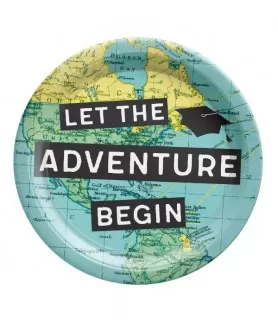 Graduation 'The World Awaits' Small Paper Plates (18ct)