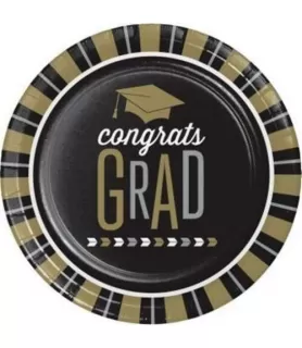 Graduation 'Glitzy Grad' Large Paper Plates (8ct)