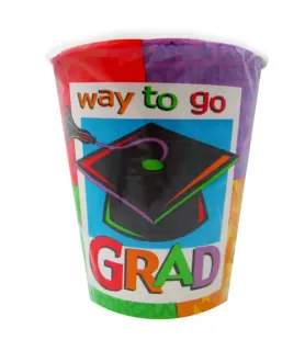 Graduation 'Way to go Grad' 9oz Paper Cups (8ct)