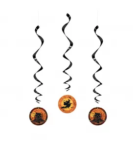 Halloween 'Full Moon' Foil Hanging Swirl Decorations (3ct)