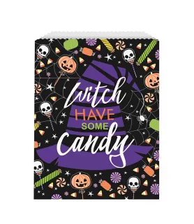 Halloween 'Skeleton Trick or Treat' Paper Favor Bags (8ct)