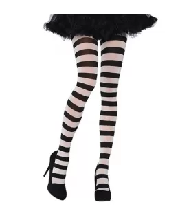 Black and White Striped Tights (1 pair)
