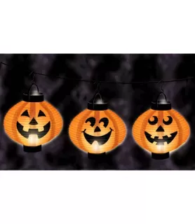 Halloween Jack-o'-Lantern Light Up Paper Lanterns (3ct)