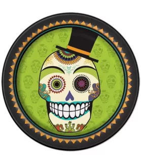 Halloween 'Day of the Dead' Large Paper Plates (8ct)