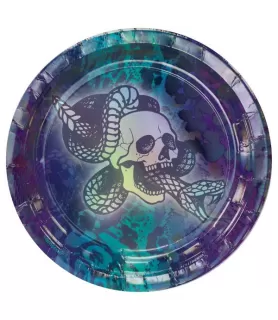 Halloween 'Midnight Mayhem' Iridescent Small Paper Plates (8ct)