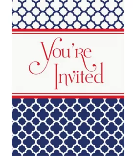 Hamptons Quatrefoil Invitations w/ Envelopes (8ct)