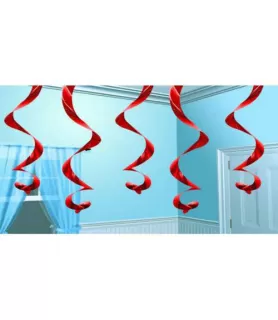 Red Streaming Swirls (5pc)