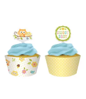 Happi Tree Owl Cupcake Wrappers w/ Toppers (12ct)