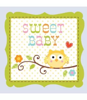 Happi Tree Owl Small Blue Boy Napkins (16ct)