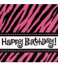 Zebra Stripes 'Pink and Black' Animal Print 'Happy Birthday' Small Napkins (16ct) Zebra Stripes 'Pink and Black' Animal Print 'Happy Birthday' Small Napkins (16ct)