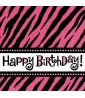 Zebra Stripes 'Pink and Black' Animal Print Happy Birthday Lunch Napkins (16ct) Zebra Stripes 'Pink and Black' Animal Print Happy Birthday Lunch Napkins (16ct)