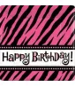 Zebra Stripes 'Pink and Black' Animal Print 'Happy Birthday' Large Paper Plates (8ct) Zebra Stripes 'Pink and Black' Animal Print 'Happy Birthday' Large Paper Plates (8ct)