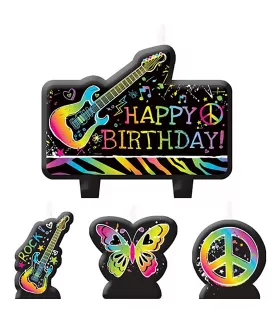 Neon Doodle Mini Candle Set (4pc)