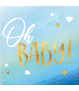 Baby Shower 'Hello World Boy' Small Napkins (16ct)