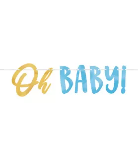Baby Shower 'Hello World Boy' Banner (1ct)