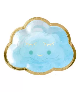 Baby Shower 'Hello World Boy' Small Shaped Paper Plates (8ct)