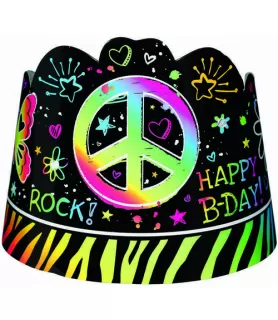 Neon Doodle Paper Tiaras (8ct)