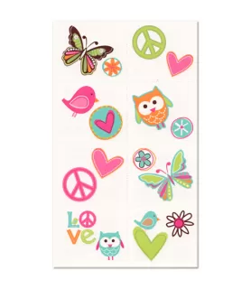 Hippie Chick Temporary Tattoos (1 sheet)