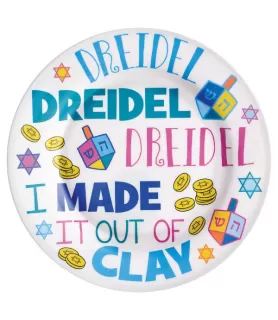 Religious Hanukkah Dreidel Large Melamine Plate (1ct)