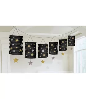 Hollywood 'Glitter Starz' Paper Lantern Garland (12ft)