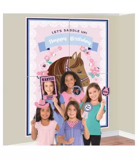 Horse 'Saddle Up' Scene Setter with Photo Props (16pcs)