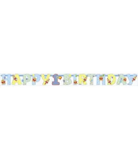 1st Birthday Hugs & Stitches Teddy Bear Birthday Banner (7ft)