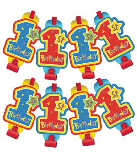 1st Birthday Hugs & Stitches Teddy Bear Blowouts (8ct)