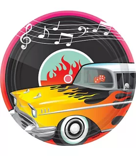 I Love Rock and Roll 'Classic 50s' Extra Large Paper Plates (8ct)