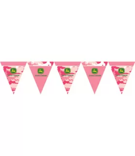 John Deere Pink Plastic Flag Banner (12ft)