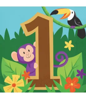 Jungle Safari 1st Birthday Lunch Napkins (16ct)