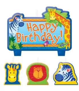 Jungle Animals Mini Candle Set (4pc) 