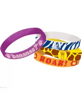 Jungle Animals Rubber Bracelets / Favors (4ct)