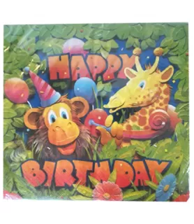 Jungle Animals 'Birthday Zoo' Lunch Napkins (16ct)