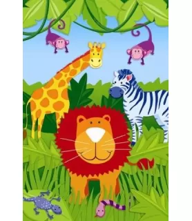 Jungle Animals Paper Party Game Poster with Blindfold and Stickers (14pcs)
