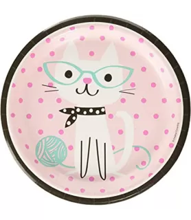 Kitten Party 'Purr-fect' Large Paper Plates (8ct)